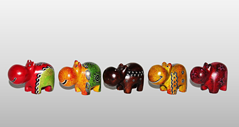 Speckstein-Hippo color 5-6 cm