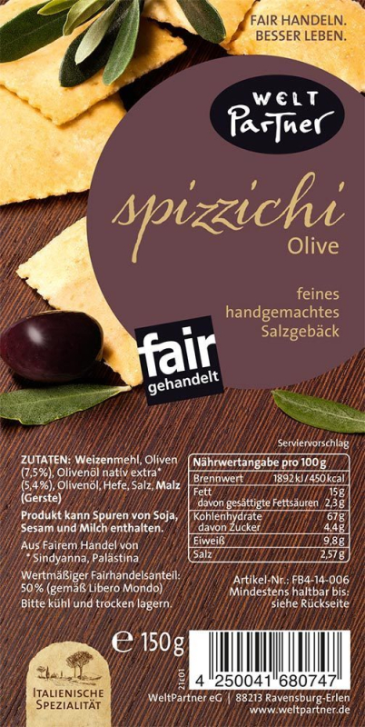 Spizzichi - italienisches Salzgebäck, mit Oliven verfeinert