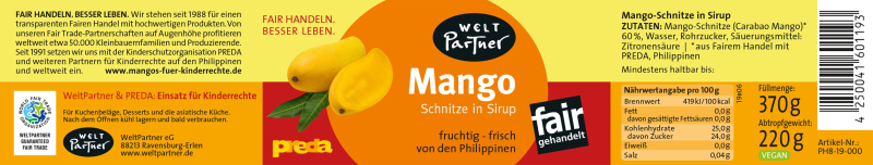 Mango-Schnitze in Sirup