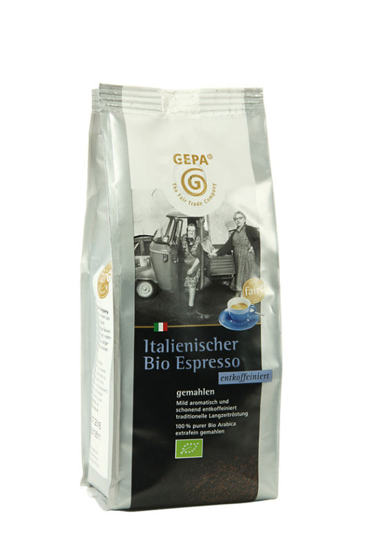 Ital. Bio  Espresso entkoffeiniert, gemahlen, Weichvakuum