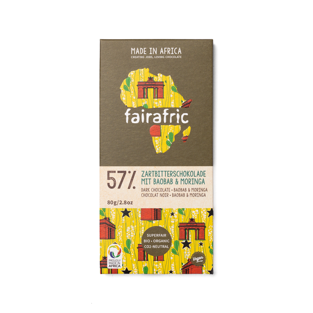fairafric - Bio- Zartbitter 57% mit Baobab & Moringa 