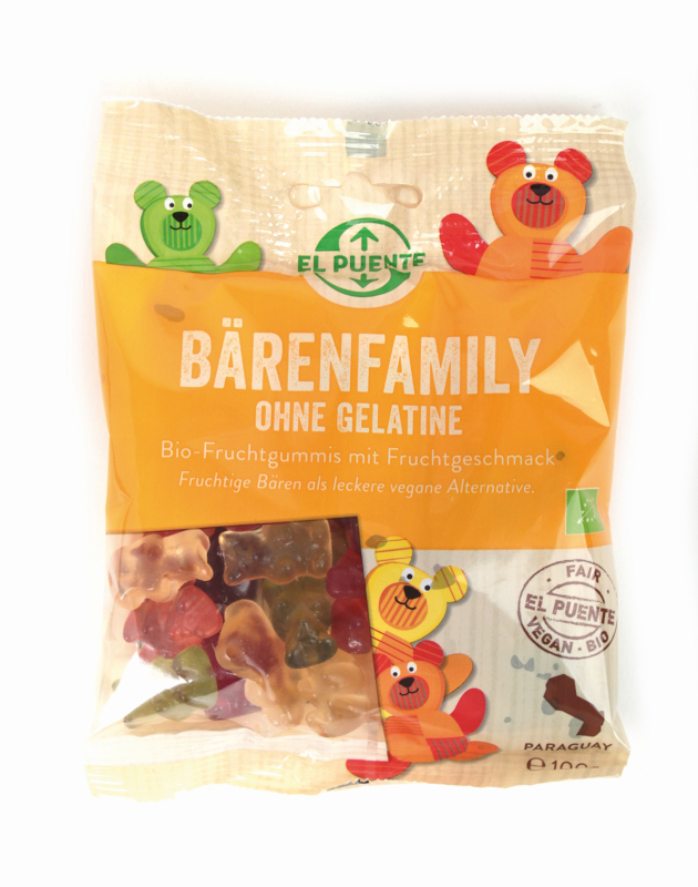 Bärenfamily Fruchtgummi ohne Gelatine, kbA, 100 g