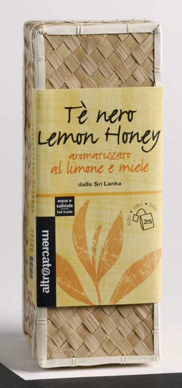 Schwarzteebeutel Lemon-Honey im Palmblatt-Körbchen