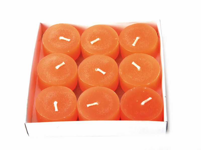 Teelichter ohne Alu-Schale, 9er-Set, orange