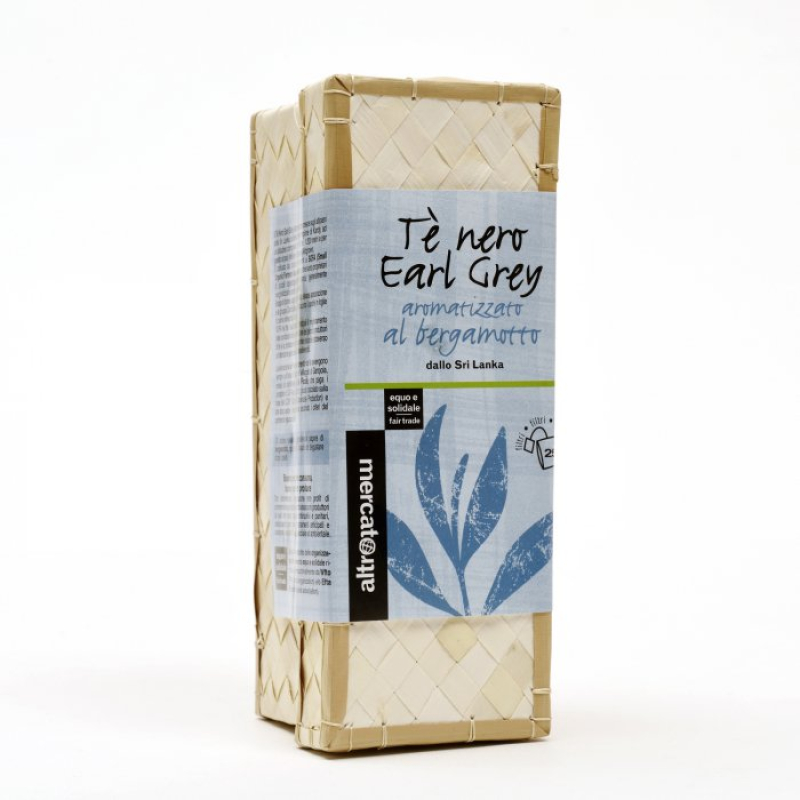 Schwarzteebeutel  Earl-Grey Bergamotte im Palmblatt-Körbchen