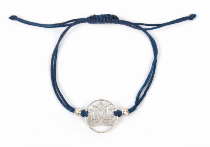 Armband "Lotusblüte" blau/silber