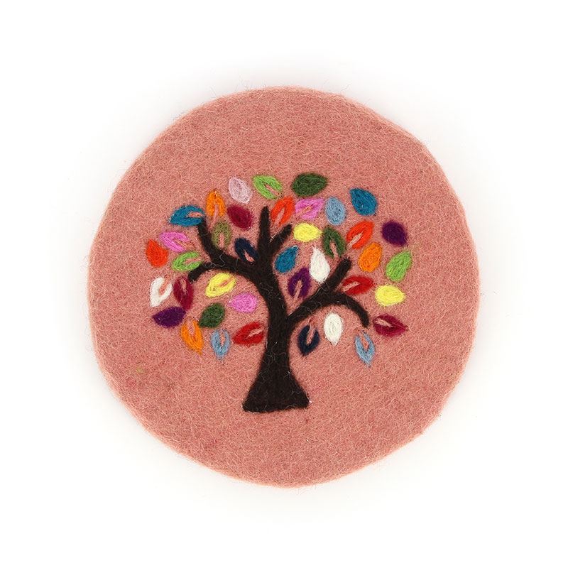 Topf-Untersetzer "Tree of Life", rosa