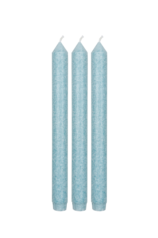 Tafelkerzen marmoriert eisblau 3er Set