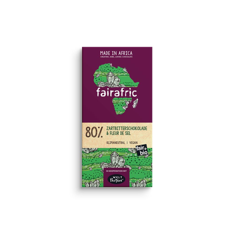 fairafric - Bio- Zartbitterschokolade 80% mit Fleur de Sel