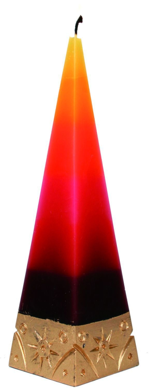 Pyramiden-Kerze Rot- und Gelbtöne