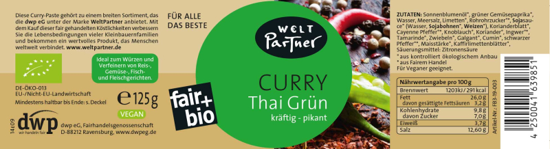 Currypaste Thai grün, bio