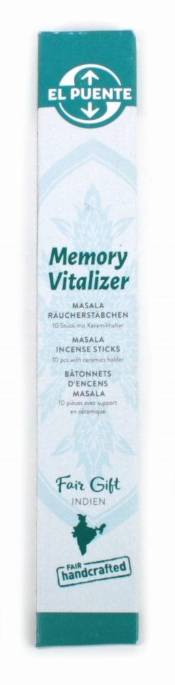 Masala-Räucherstäbchen "Memory Vitalizer", 10 Stück mit Keramikhalter