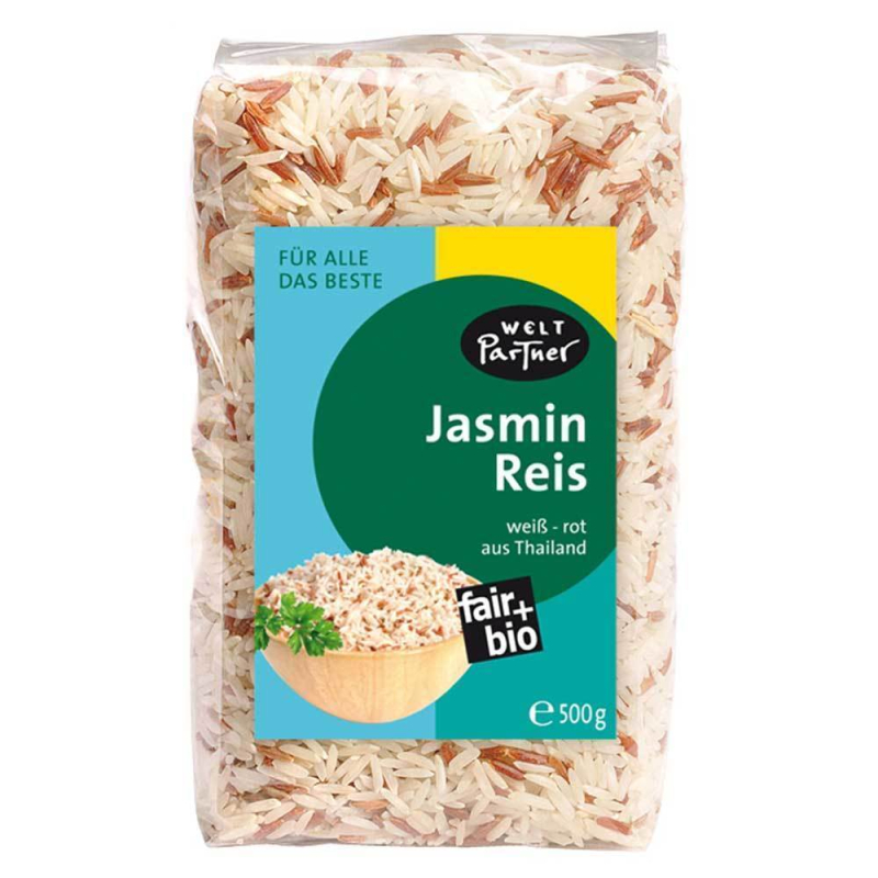 Jasmin-Reis, weiß-rot, bio°, 500g